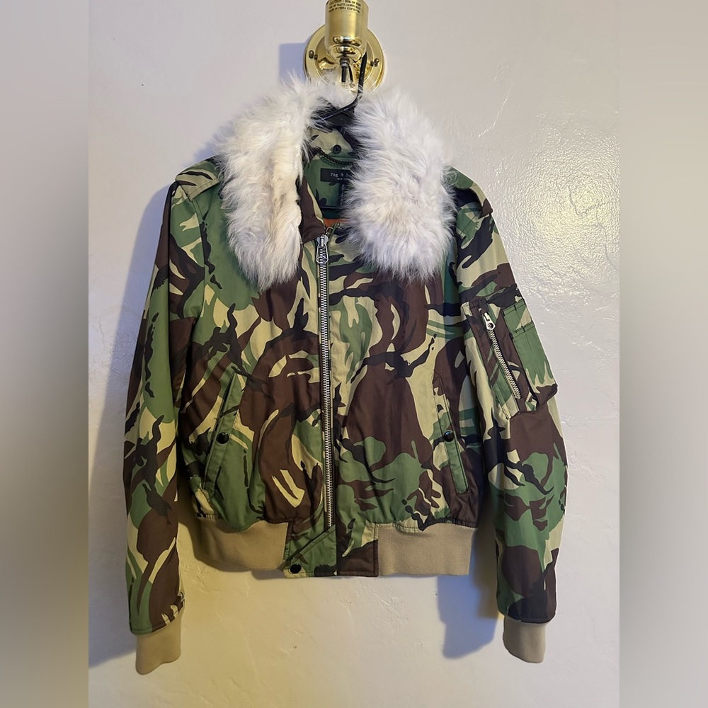 rag & bone camo bomber jacket